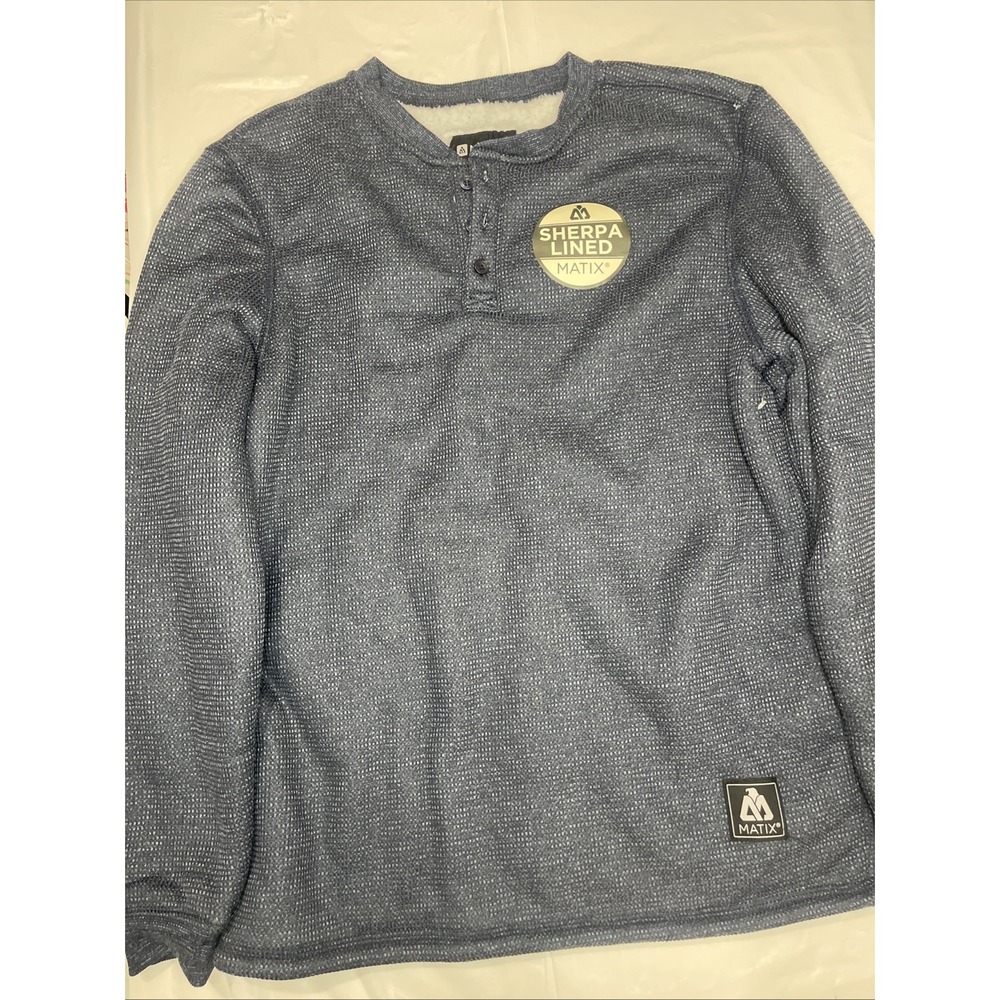 Matix By Thread Collective Small Men's Sherpa Lined 1/4 Button Long Sleeve NWT